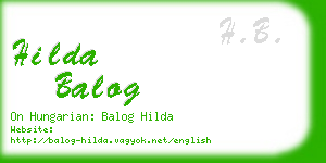 hilda balog business card